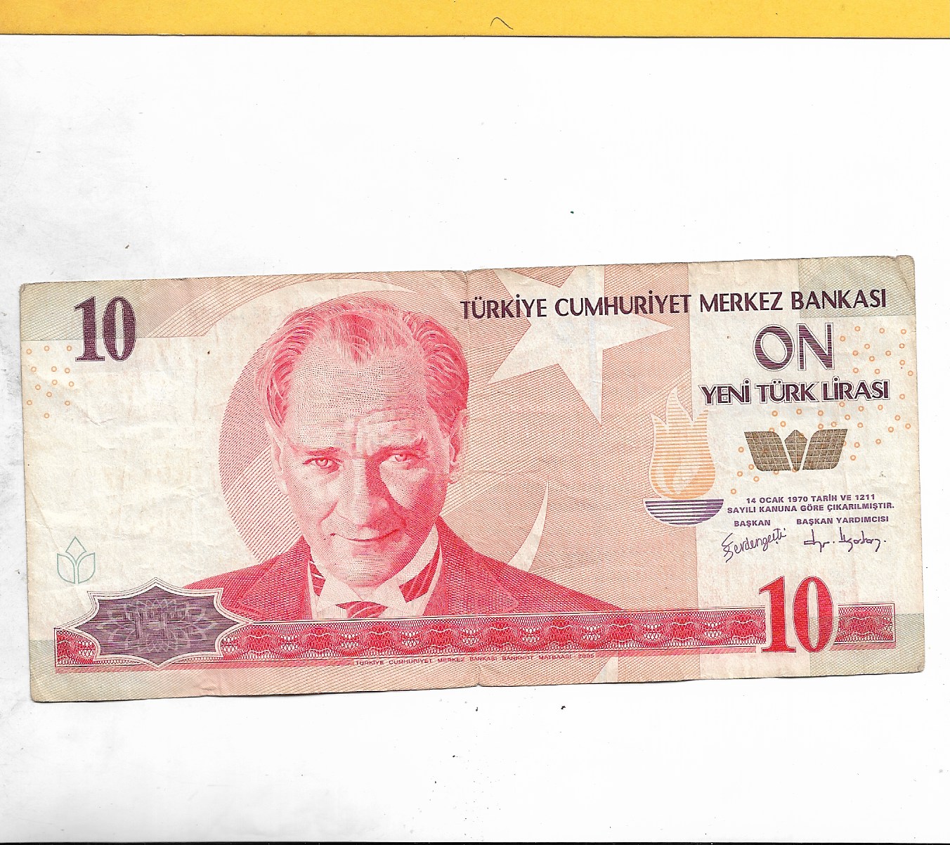 TURKEY ~ 10 New Lira, 2005 ~ RARE NOTE ~ F-4/20 – Indian Hobby Club