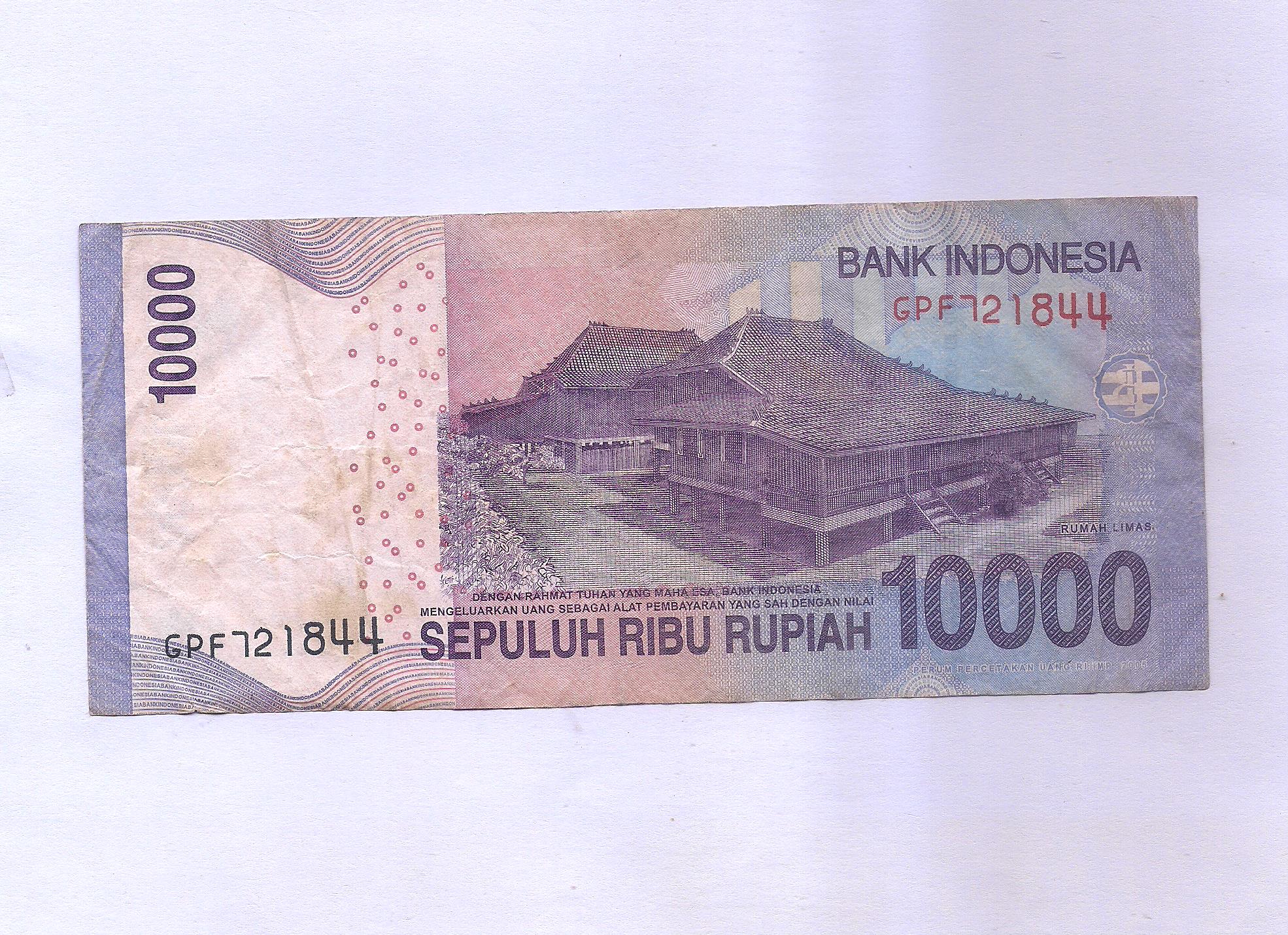 Indonesia ~ 10 000 Rupiah~2016~ RARE NOTE ~ A-89 – Indian Hobby Club