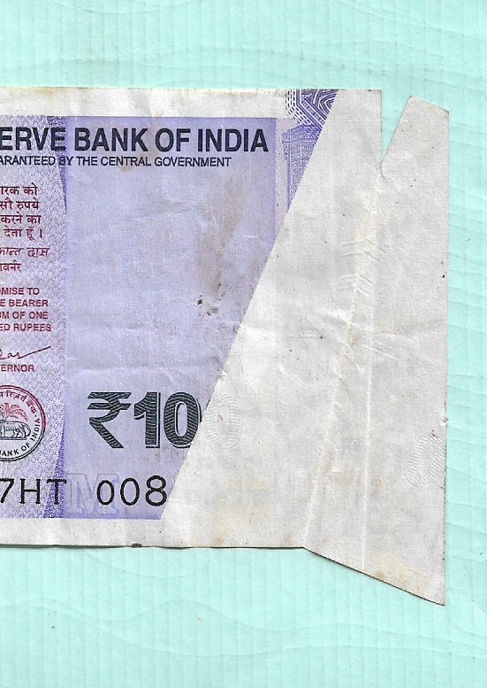 100 RUPEE ~ ERROR ~ EXTRA PAPER ( SHANTI KANT DASS, 2022 ) RARE NOTE ...