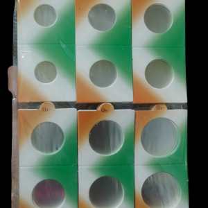 IHC ~ COIN HOLDER ( TIRANGA ) 2x2 ( 150 HOLDERS, 6 DIFFERENT SIZES (25 EACH))