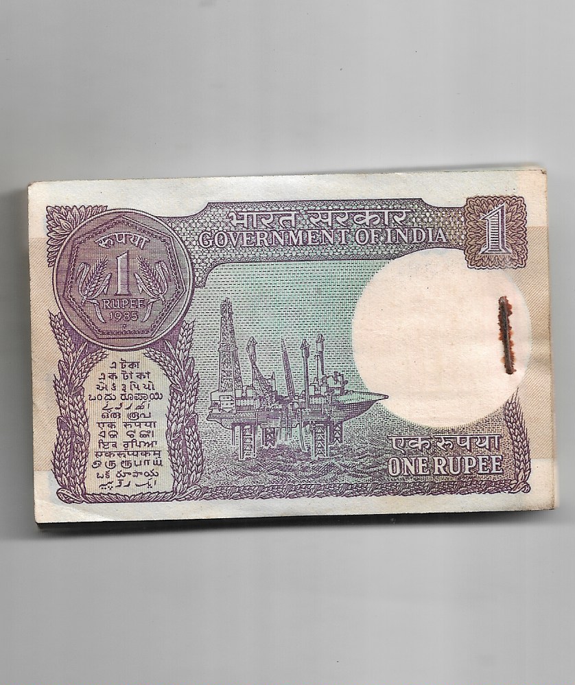 1 RUPEE ~ S. Venkitaramanan , 1985 ~ 100 NOTE BUNDLE ~ GOOD FOR ...