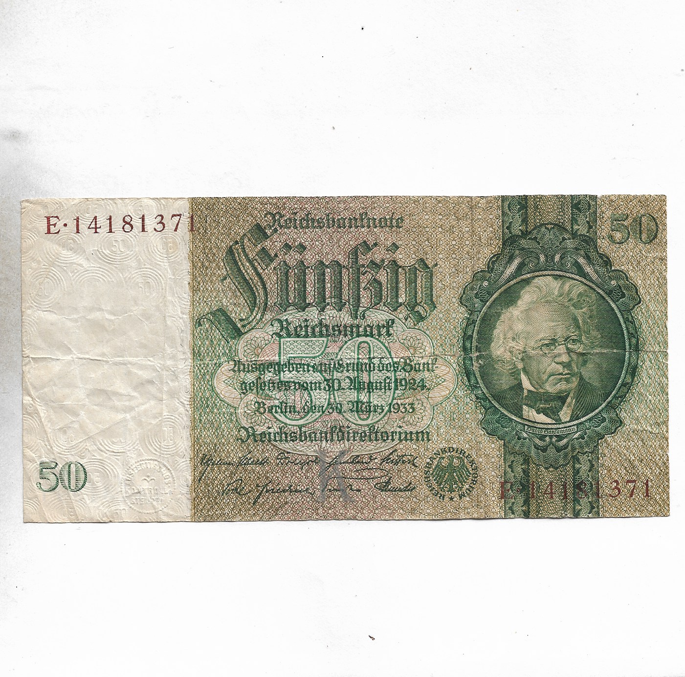 German Democratic Republic (Germany) ~ 50 Reichsmark Reichsbanknote ...