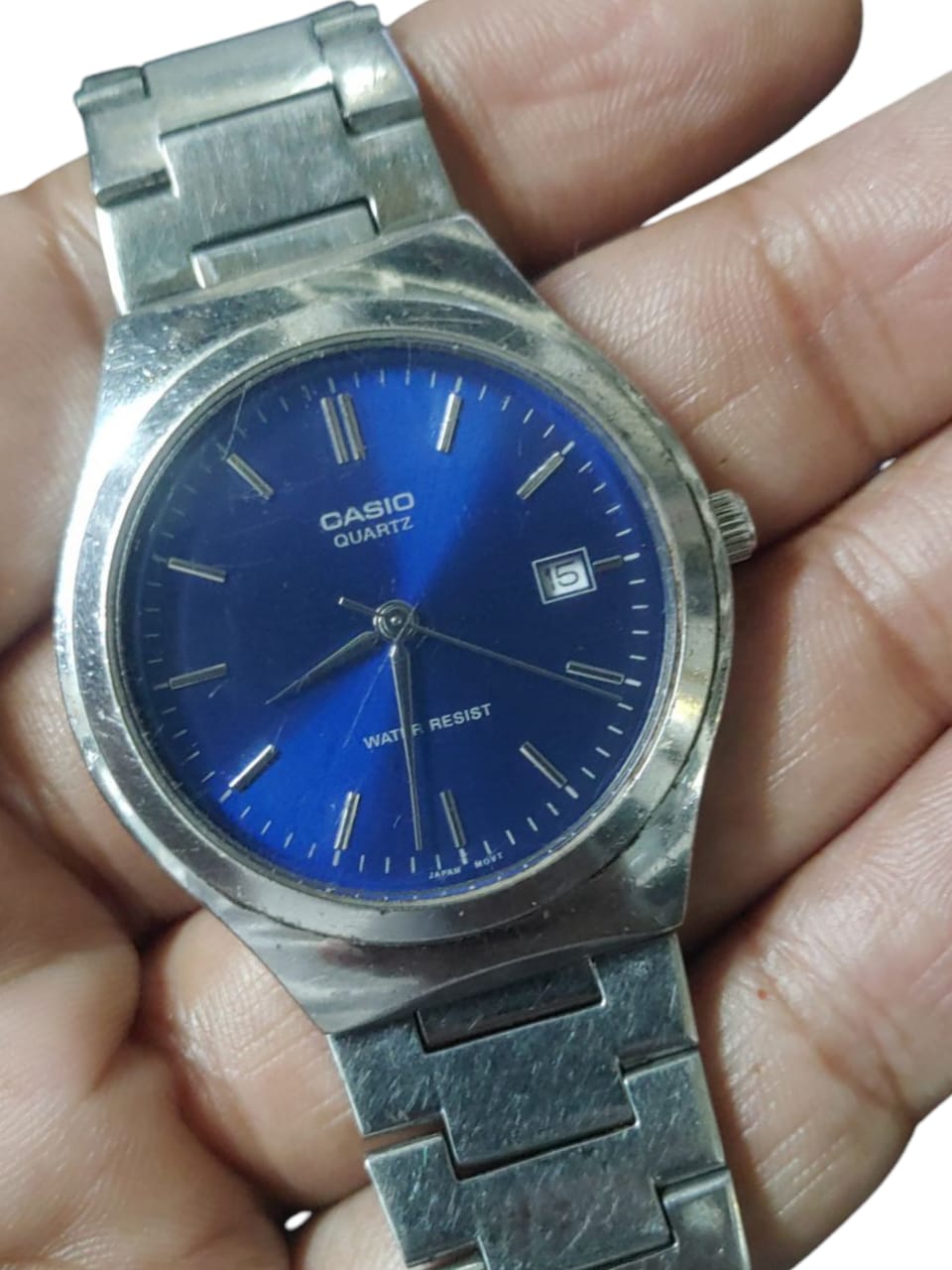 VINTAGE WATCH CASIO BLUE QUARTZ WORKING WITH ORIGINAL