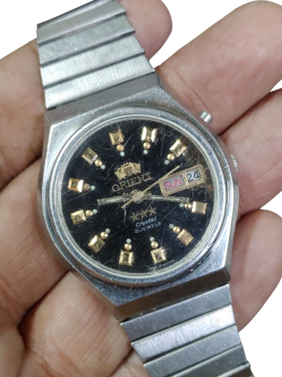 VINTAGE WATCH ORIENT *** CRYSTAL 21 JEWELS, AUTOMATIC WORKING  MEN, EXCELLENT CONDITION Z-5/A-35