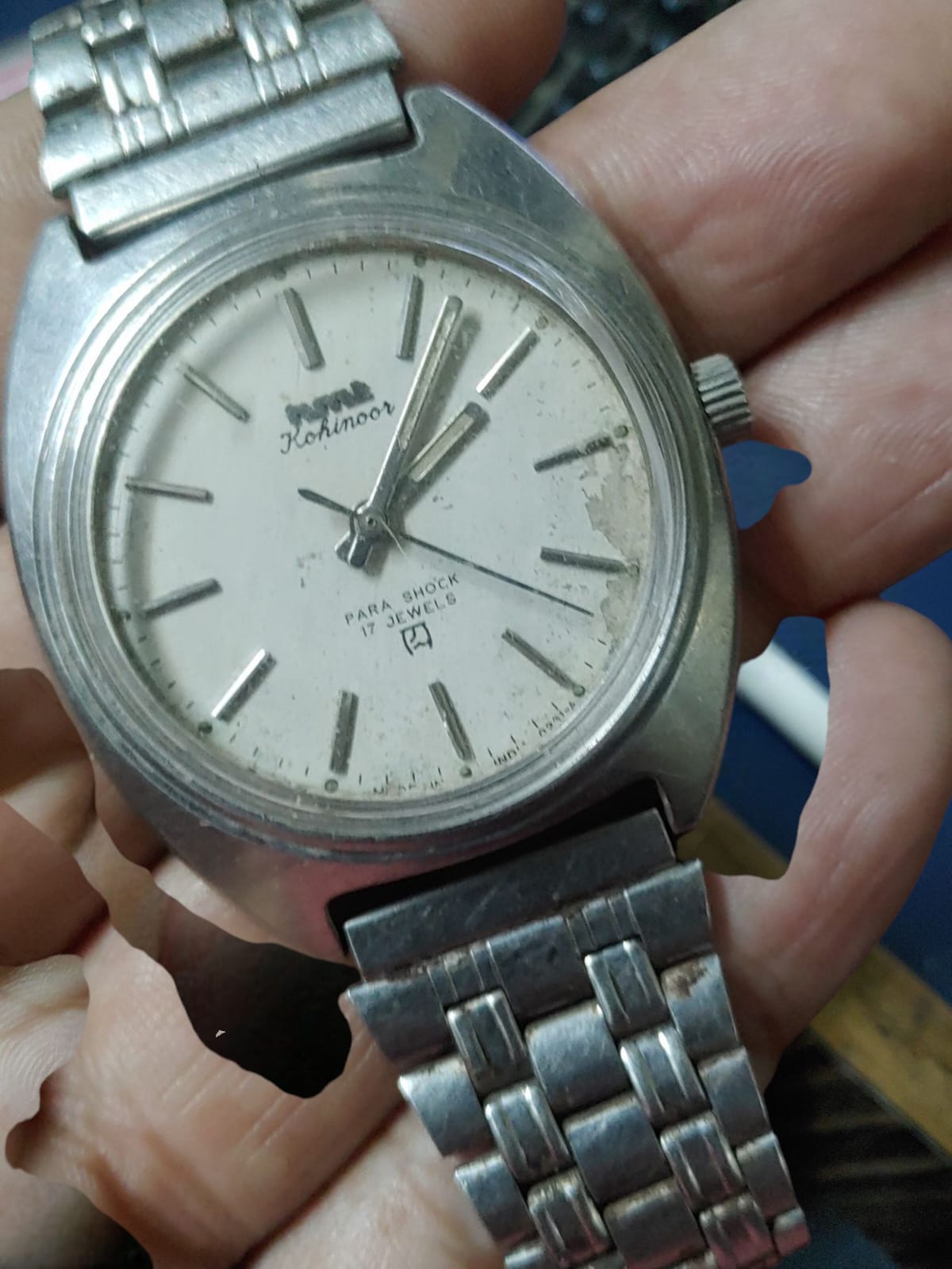 VINTAGE WATCH KOHINOOR 17 JEWELS, AUTOMATIC MEN  WORKING WITH ORIGNAL CHAIN M-11/27