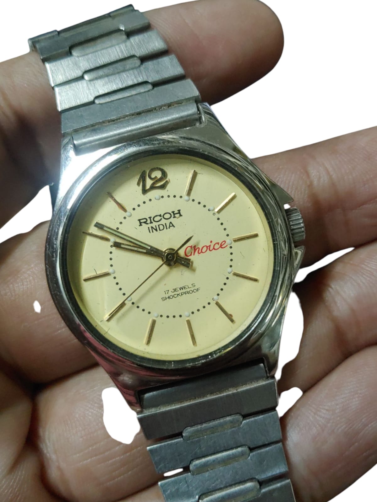 VINTAGE WATCH RICOH AUTOMATIC 17 JEWALS, CHOICE MEN  WORKING WITH ORIGNAL CHAIN M-11/30