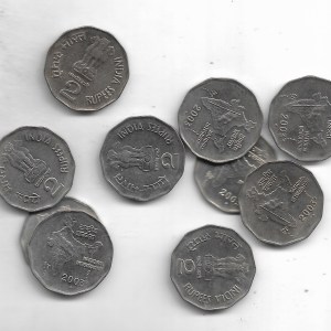 INDIA ~ 2 RUPEE ~ 2003, NOIDA MINT ~ UNC 10 COINS LOT ~ L-13