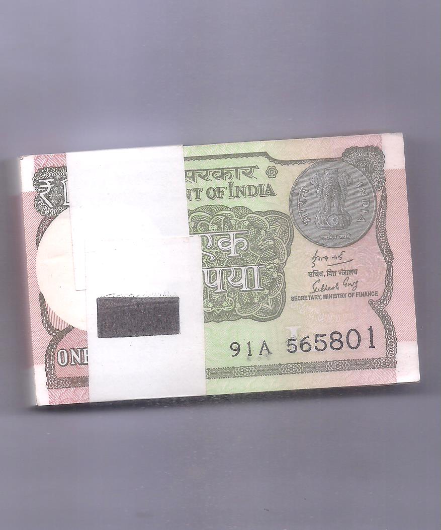 1 RUPEE ~ BUNDLE OF 100 NOTES ~ SHUBASH GARG ~ 2018 ~ RARE ~ M-13/7 ...